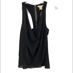 ARDEN B Black Racerback Cowl Neck Blouse